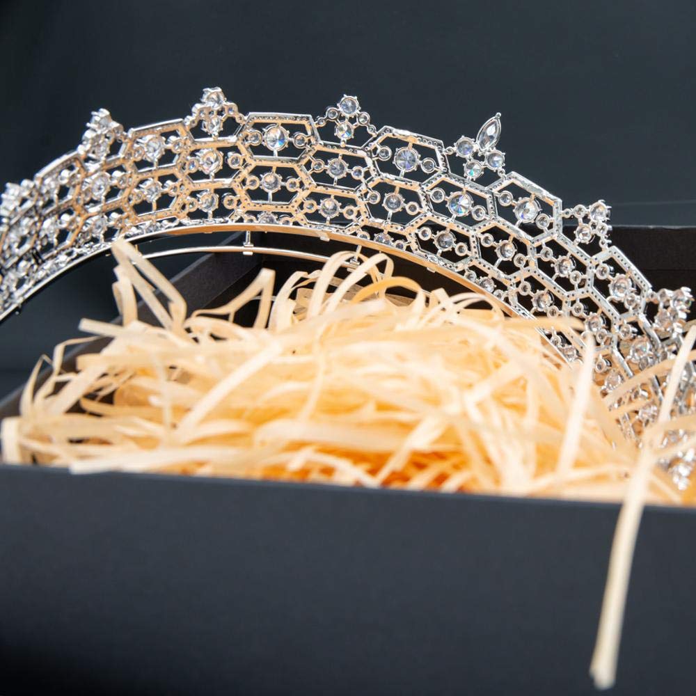 Amazon.com: Zirconia Honeycomb Replica Tiara for Wedding,Crystal